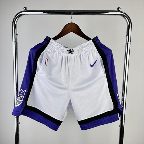 24th season Kings home white shorts