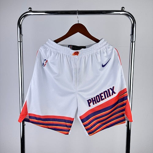 24th season Suns home white shorts