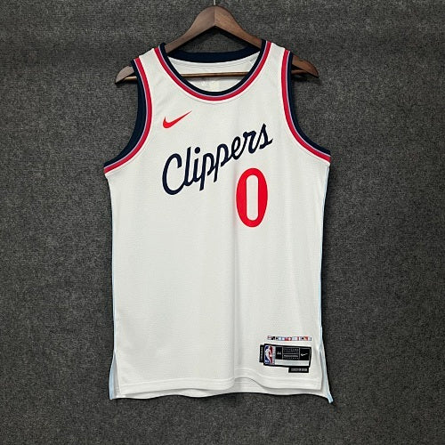 25th season Clippers home white No. 0 Westbrook