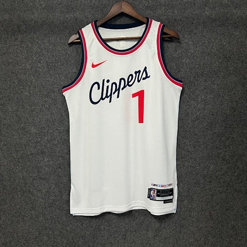 25th season Clippers home white No. 1 Harden