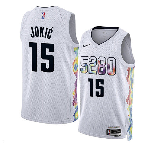 25th Season Nuggets City Edition White No. 15 Jocic