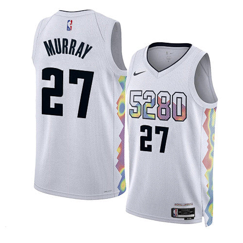 25th Season Nuggets City Version White No. 27 Murray