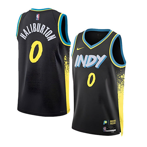 25th Season Pacers City Edition No. 0 Haliburton