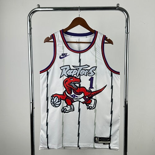 26th Season Raptors Retro White No. 1 Tracy McGrady