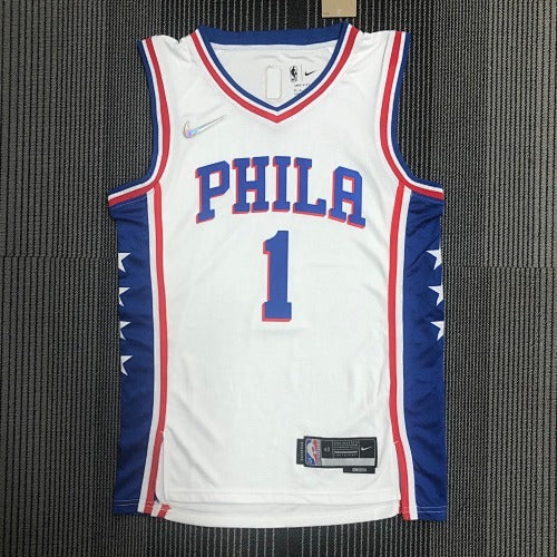 75th Anniversary 76ers V-neck White No. 1 Harden