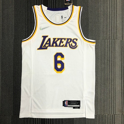 75th Anniversary Lakers White No. 6 James