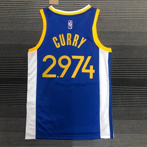 75th Anniversary Warriors V-neck Blue 2974 Curry