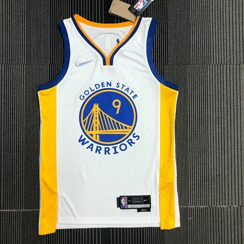 75th Anniversary Warriors V Neck White No. 9 Andre Iguodala