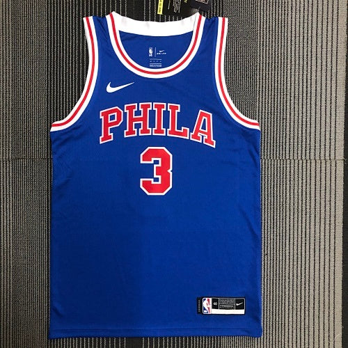 76ers retro crew neck blue No. 3 Allen Iverson