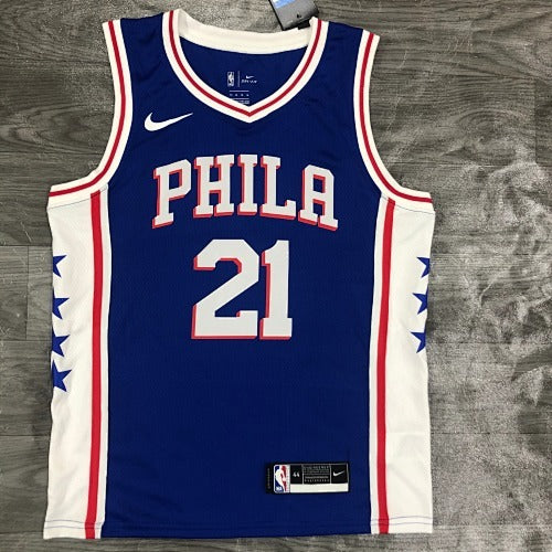 76ers V-neck Blue No. 21 "The Great" Embiid