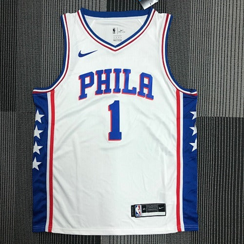 76ers V-neck White No. 1 Harden