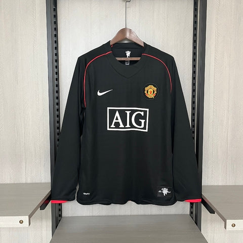 United 07/08 Black Long Sleeve Retro Jersey