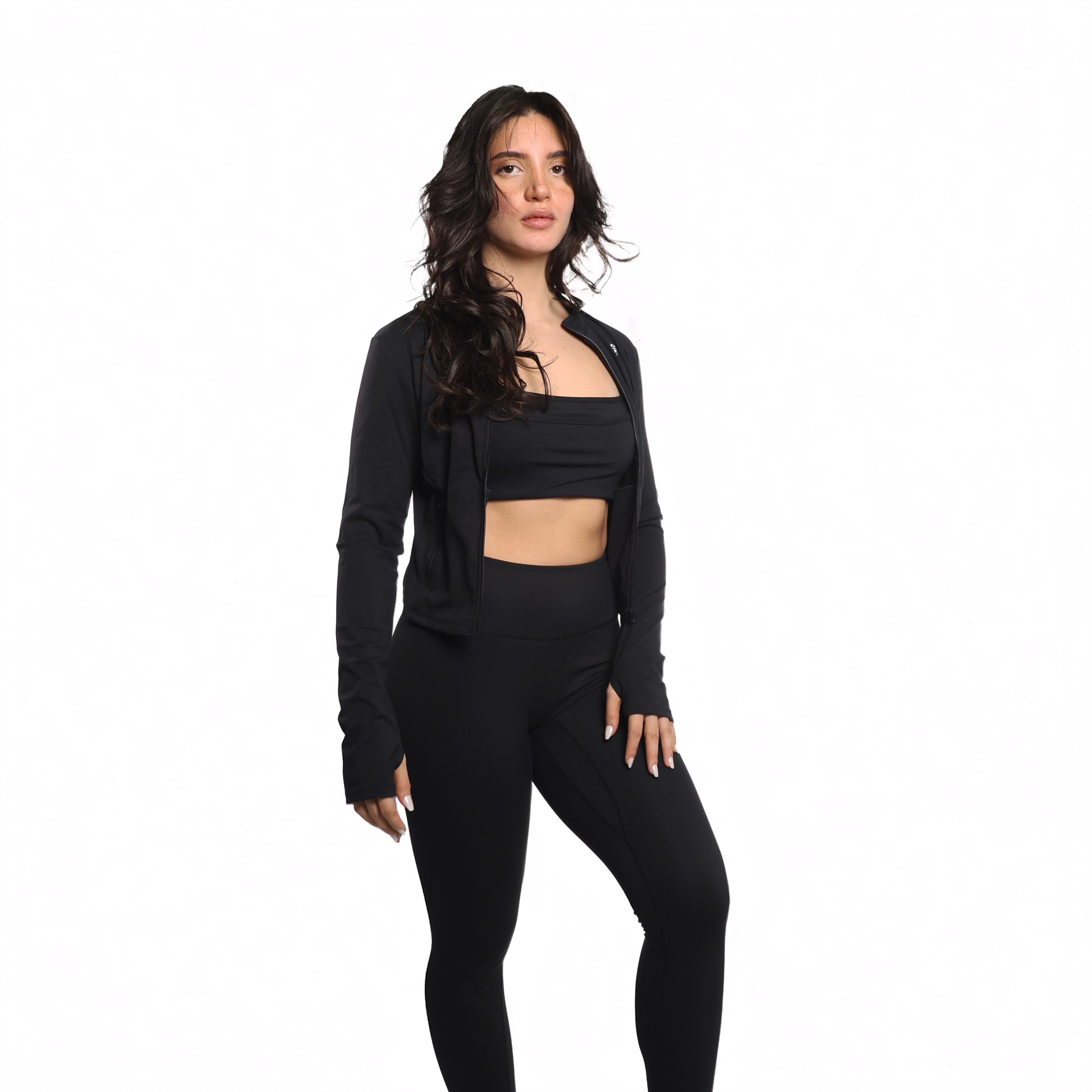 Aura Set (Bra, Jacket & Leggings) - Black