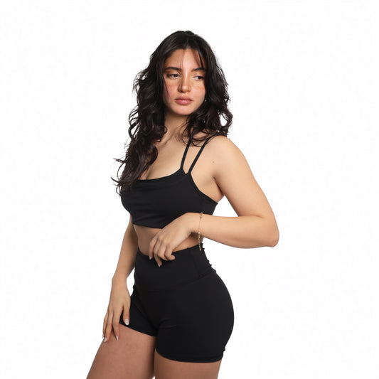 Aura Shorts Set (Bra & Shorts) - Black