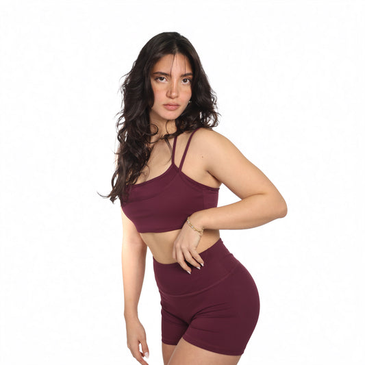 Aura Set (Bra & Shorts) - Burgundy