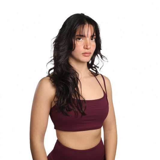 Aura Set (Bra, Jacket & Leggings) - Burgundy