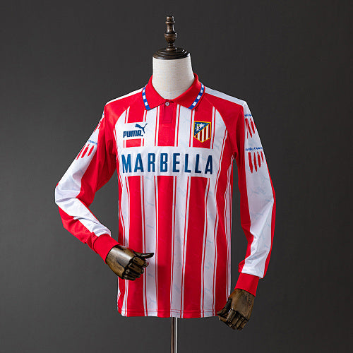 Atletico Madrid 94/95 Home Long Sleeve Retro Jersey