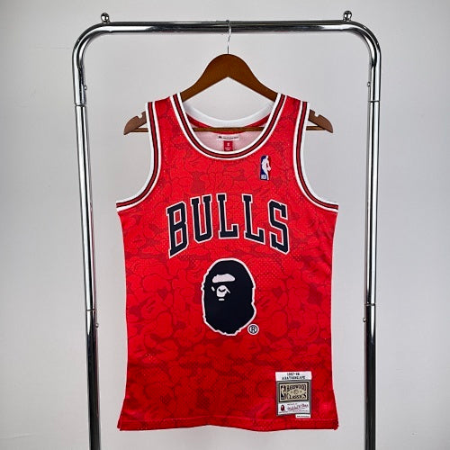 BAPE×M&N joint jersey: Bulls Ape Head