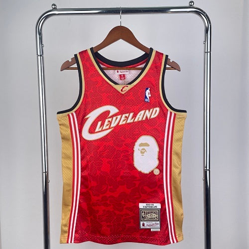 BAPE×M&N joint jersey: Cavaliers Ape Head