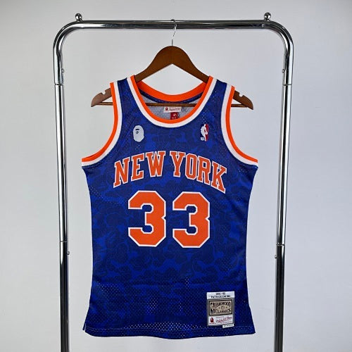 BAPE×M&N joint jersey: Knicks Blue No. 33