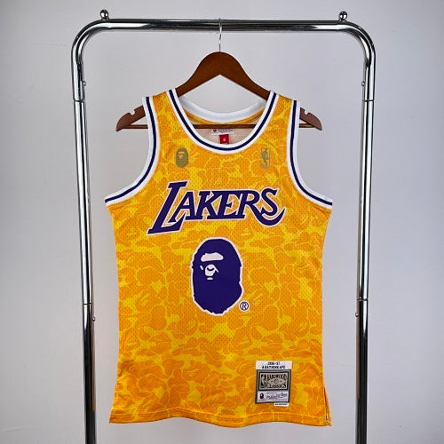 BAPE×M&N joint jersey: Lakers Ape Head