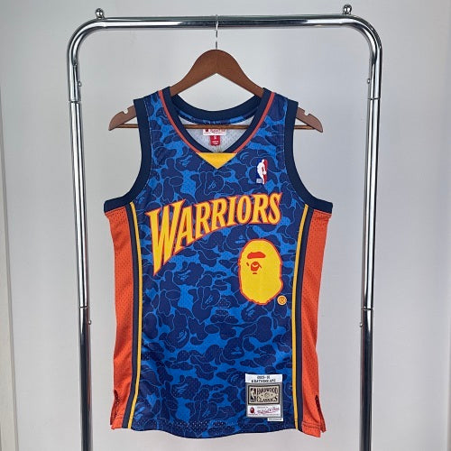 BAPE×M&N joint jersey: Warriors Ape Head
