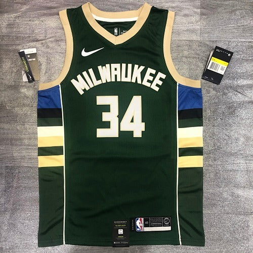 Bucks V-neck green No. 34 Antetokounmpo Antetokounmpo