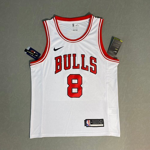 Bulls crew neck white No. 8 LaVine