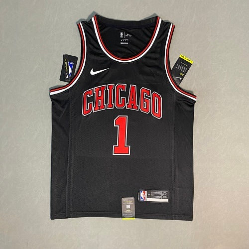 Bulls Round Neck Black No. 1 Rose