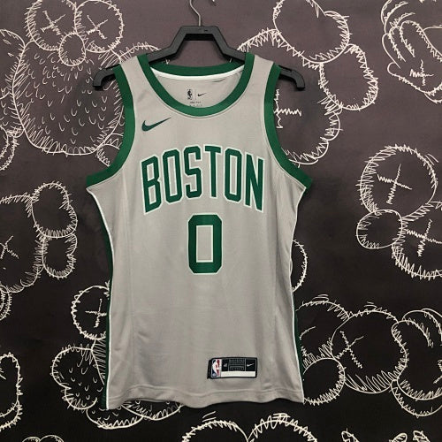 Celtics Gray No. 0 Tatum