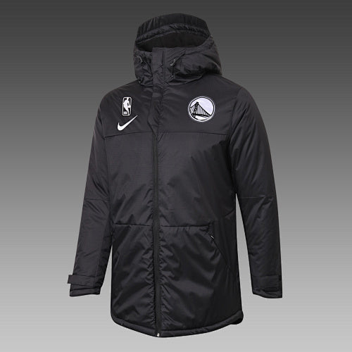 H0066# NBA Warriors Black Cotton Jacket