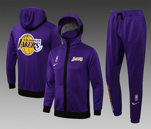 H0076# 2122 Long Pull Hat Lakers Purple