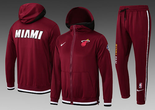 H0087# NBA2122 long pull hat heat maroon