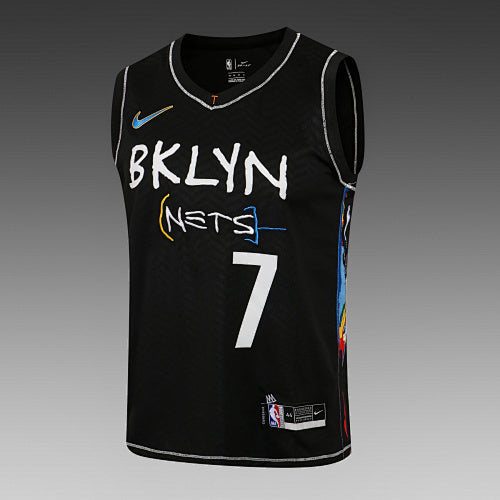 L010# NBA City Edition Nets Black No. 7 (Hot Pressed Model)