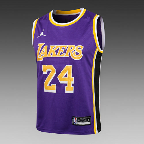 L013# Jordan Style NBA Lakers Round Neck Purple No. 24 (Hot Pressed Style)