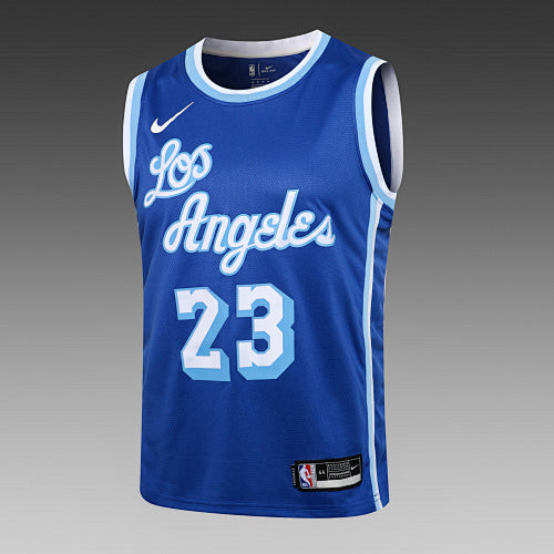 L021# NBA Lakers Round Neck Cailan No. 23 (Hot Pressed Style)