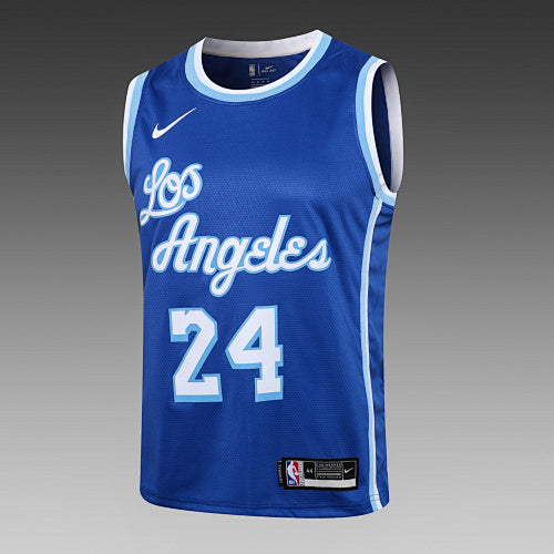 L022# NBA Lakers Round Neck Cailan No. 24 (Hot Pressed Style)