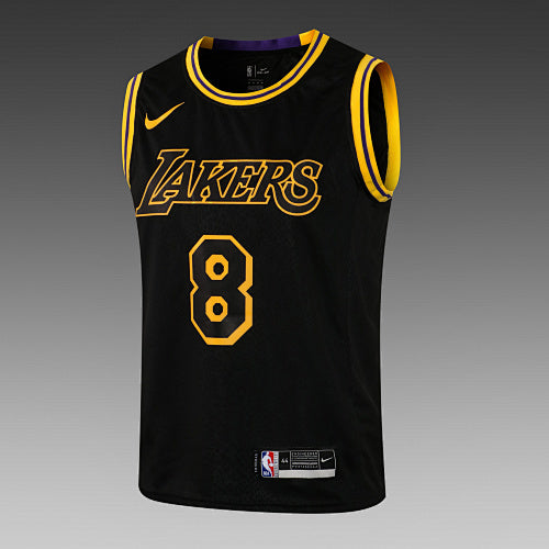 L035# NBA Lakers round neck black Kobe No. 8 on the front and No. 24 on the back