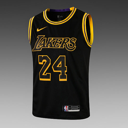 L050# NBA Lakers Round Neck Black No. 24 (Hot Pressed Style)