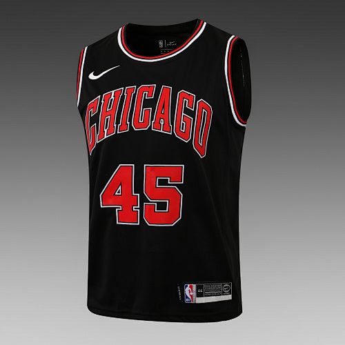 L051# NBA Bulls Black No. 45 (Hot Pressed Model)