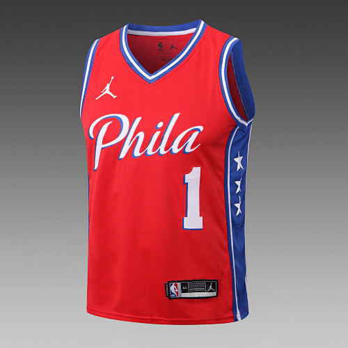 L072# NBA2223 76ers Red No. 1 (Hot Pressed Model)