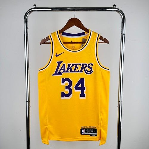 Lakers crew neck yellow No. 34 O'Neal