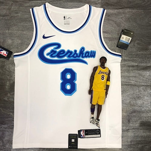Lakers Latin Retro Singer Joint Edition White No. 8 Kobe Bryant