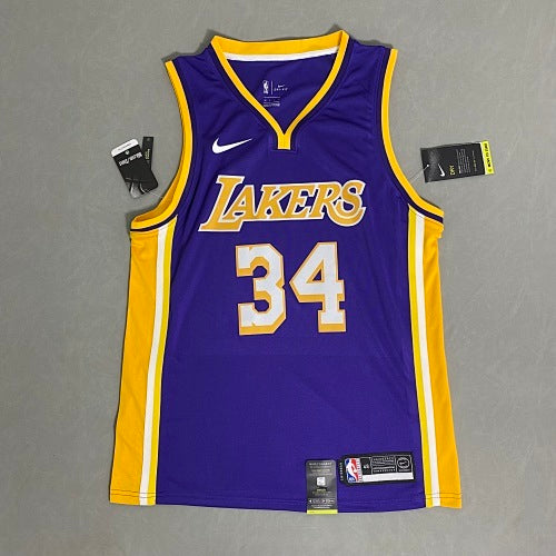 Lakers purple V-neck No. 34 O'Neal