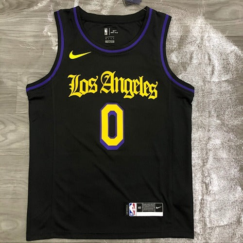 Lakers Round Neck Black Latin No. 0 Nick Young