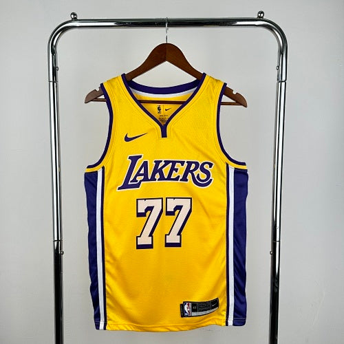 Lakers V-neck Yellow No. 77 Doncic