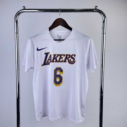 Lakers White No. 6 Quick-drying Short Sleeve
