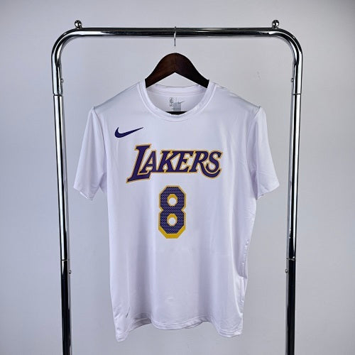 Lakers White No. 8 Quick-drying Short Sleeves