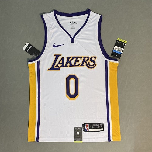 Lakers White V Neck No. 0 Kuzma