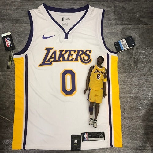 Lakers White V Neck No. 0 Kuzma